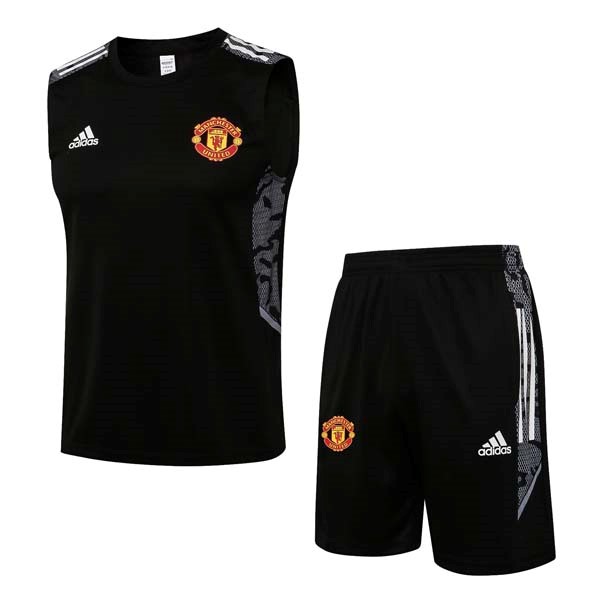 Trikot Manchester United Ärmellos Anzüge 2022 Schwarz Günstige Fußballtrikots